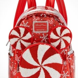 Loungefly Red and White Peppermint Backpack